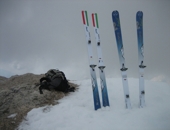 Test nuovi sci Kreuzspitze in Marmolada